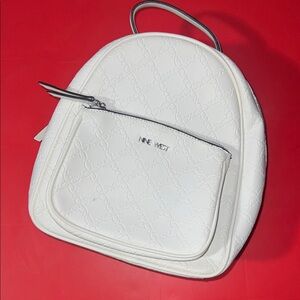 Nine West Sloane White Embossed Backpack